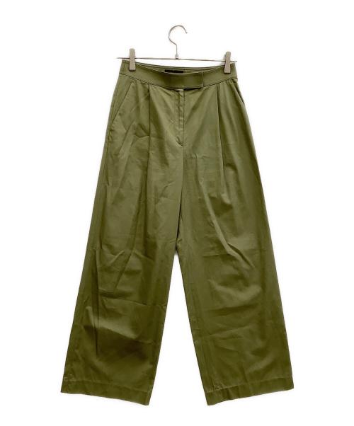 TOMORROW LAND（トゥモローランド）TOMORROW LAND (トゥモローランド) 	コットンギャバジン タックワイドパンツ グリーン サイズ:SIZE 34の古着・服飾アイテム