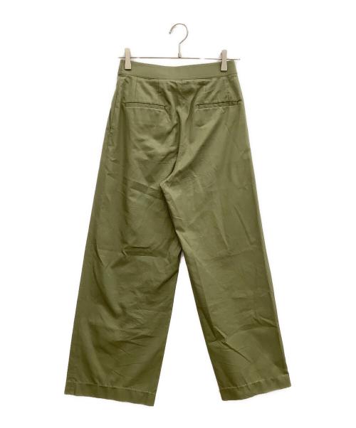 TOMORROW LAND（トゥモローランド）TOMORROW LAND (トゥモローランド) 	コットンギャバジン タックワイドパンツ グリーン サイズ:SIZE 34の古着・服飾アイテム