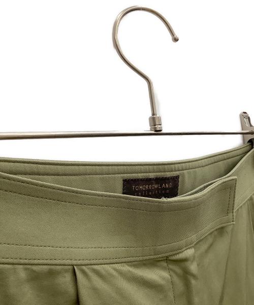 TOMORROW LAND（トゥモローランド）TOMORROW LAND (トゥモローランド) 	コットンギャバジン タックワイドパンツ グリーン サイズ:SIZE 34の古着・服飾アイテム