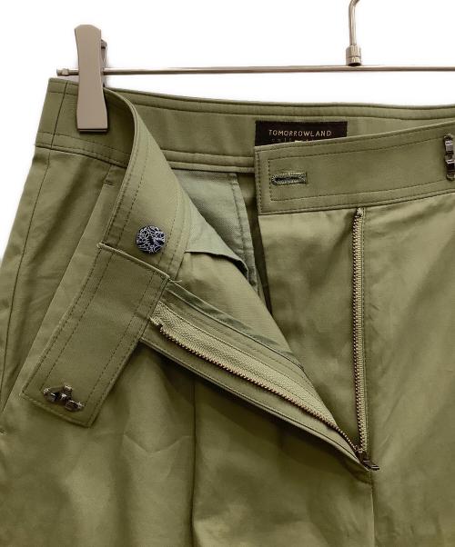 TOMORROW LAND（トゥモローランド）TOMORROW LAND (トゥモローランド) 	コットンギャバジン タックワイドパンツ グリーン サイズ:SIZE 34の古着・服飾アイテム