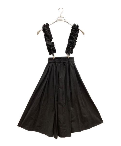 Snidel（スナイデル）Snidel (スナイデル) フリルサスペンダー付ボリュームスカート ブラック サイズ:SIZE 0の古着・服飾アイテム