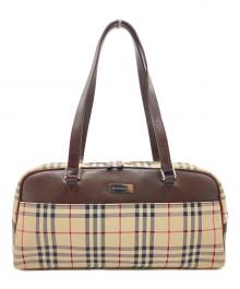 BURBERRY（バーバリー）の古着「BURBERRY(バーバリー) ミニボストンバッグ	84887」｜ブラウン×ベージュ