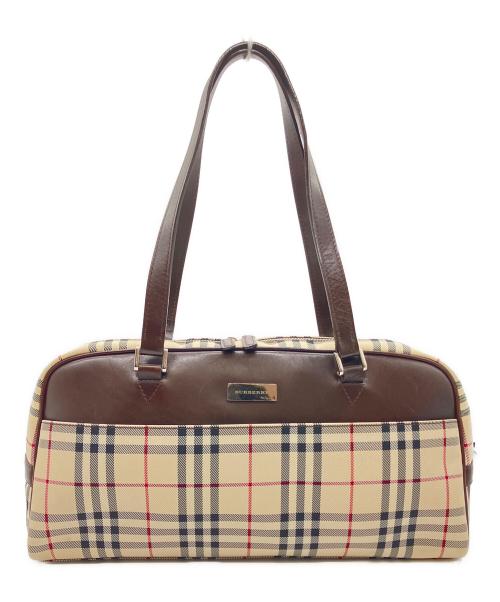 BURBERRY（バーバリー）BURBERRY (バーバリー) BURBERRY(バーバリー) ミニボストンバッグ	84887 ブラウン×ベージュの古着・服飾アイテム