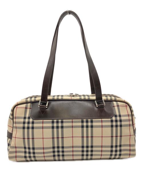 BURBERRY（バーバリー）BURBERRY (バーバリー) BURBERRY(バーバリー) ミニボストンバッグ	84887 ブラウン×ベージュの古着・服飾アイテム