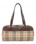 BURBERRY（バーバリー）の古着「BURBERRY(バーバリー) ミニボストンバッグ	84887」｜ブラウン×ベージュ