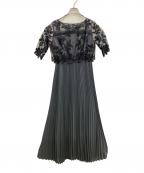 diamond dorry dollダイアモンド ドーリー ドール）の古着「オリジナル柄レース×プリーツワンピース」｜グレー
