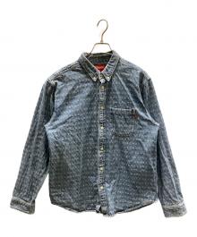 SUPREME（シュプリーム）の古着「Warp Jacquard Logos Denim Shirt」｜インディゴ