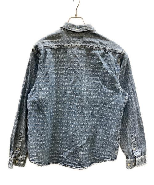 SUPREME（シュプリーム）SUPREME (シュプリーム) Warp Jacquard Logos Denim Shirt インディゴ サイズ:Mの古着・服飾アイテム