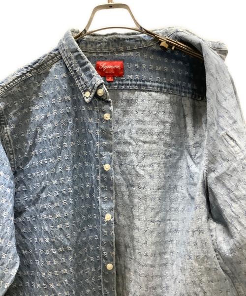 SUPREME（シュプリーム）SUPREME (シュプリーム) Warp Jacquard Logos Denim Shirt インディゴ サイズ:Mの古着・服飾アイテム