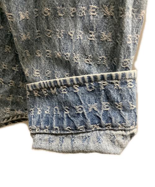 SUPREME（シュプリーム）SUPREME (シュプリーム) Warp Jacquard Logos Denim Shirt インディゴ サイズ:Mの古着・服飾アイテム