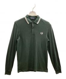 FRED PERRY（フレッドペリー）の古着「ツインティップライン ロングスリーブポロシャツ」｜グリーン