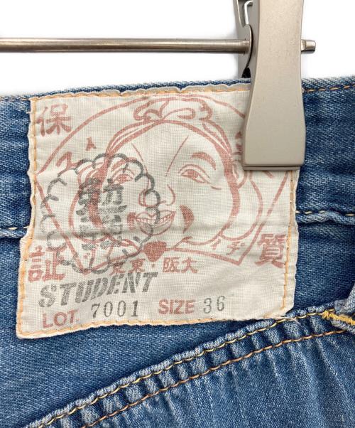 EVISU（エヴィス）EVISU (エヴィス) ハーフデニムパンツ　	EVISU（エヴィス）　lot7001 日本製 インディゴ サイズ:91cmの古着・服飾アイテム