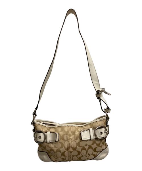 COACH（コーチ）COACH (コーチ) シグネチャー ショルダーバッグ ホワイトの古着・服飾アイテム