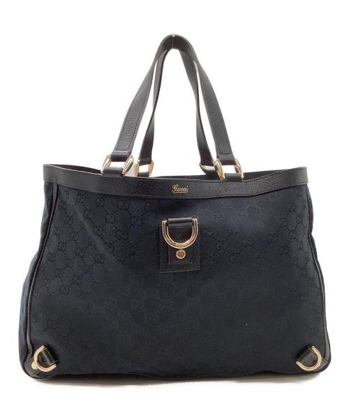 GUCCI（グッチ）GUCCI (グッチ) GGキャンバストート ブラックの古着・服飾アイテム