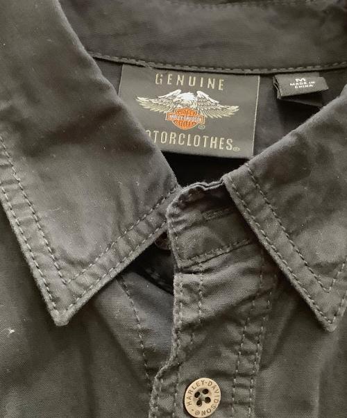 HARLEY-DAVIDSON（ハーレーダビッドソン）HARLEY-DAVIDSON (ハーレーダビッドソン) Race Flag Short Sleeve Woven Shirt ブラック サイズ:SIZE Mの古着・服飾アイテム