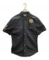 HARLEY-DAVIDSON（ハーレーダビッドソン）の古着「Race Flag Short Sleeve Woven Shirt」｜ブラック