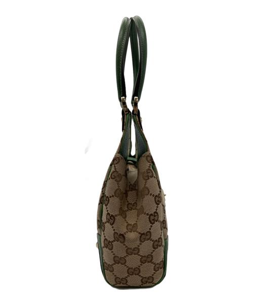 GUCCI（グッチ）GUCCI (グッチ) ニュージャッキーGGキャンバスハンドバッグ　002058　GG　	124409 グリーン×ベージュの古着・服飾アイテム