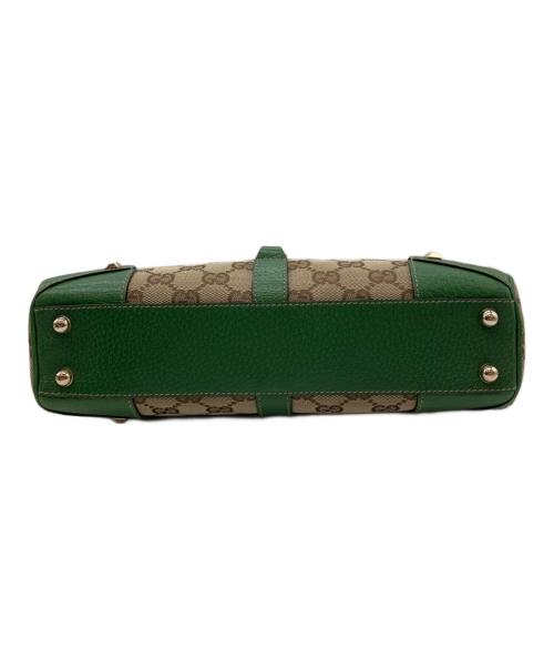 GUCCI（グッチ）GUCCI (グッチ) ニュージャッキーGGキャンバスハンドバッグ　002058　GG　	124409 グリーン×ベージュの古着・服飾アイテム