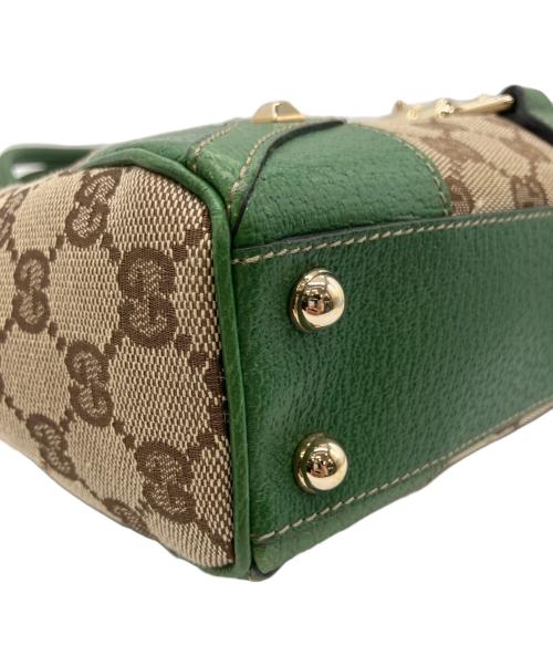 GUCCI（グッチ）GUCCI (グッチ) ニュージャッキーGGキャンバスハンドバッグ　002058　GG　	124409 グリーン×ベージュの古着・服飾アイテム