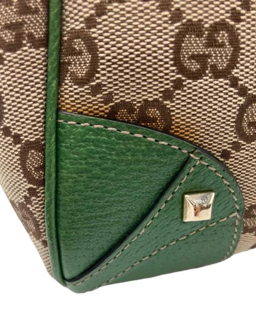 GUCCI（グッチ）GUCCI (グッチ) ニュージャッキーGGキャンバスハンドバッグ　002058　GG　	124409 グリーン×ベージュの古着・服飾アイテム