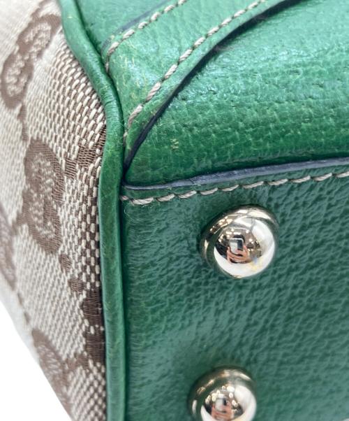 GUCCI（グッチ）GUCCI (グッチ) ニュージャッキーGGキャンバスハンドバッグ　002058　GG　	124409 グリーン×ベージュの古着・服飾アイテム