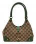 GUCCI（グッチ）の古着「ニュージャッキーGGキャンバスハンドバッグ　002058　GG　	124409」｜グリーン×ベージュ