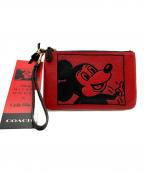 COACH×DISNEYコーチ×ディズニー）の古着「ポーチ　キースヘリング ポーチ リストレット　C1174」｜レッド