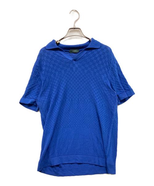 Zanone（ザノーネ）Zanone (ザノーネ) クレープコットン薄手ニット ブルー サイズ:Mの古着・服飾アイテム