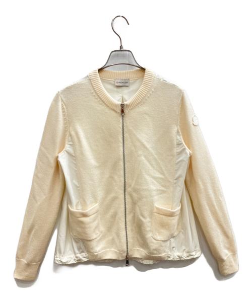MONCLER（モンクレール）MONCLER (モンクレール) ジップアップジャケット　	ニット切り替えジャケット ホワイト サイズ:SIZE XSの古着・服飾アイテム