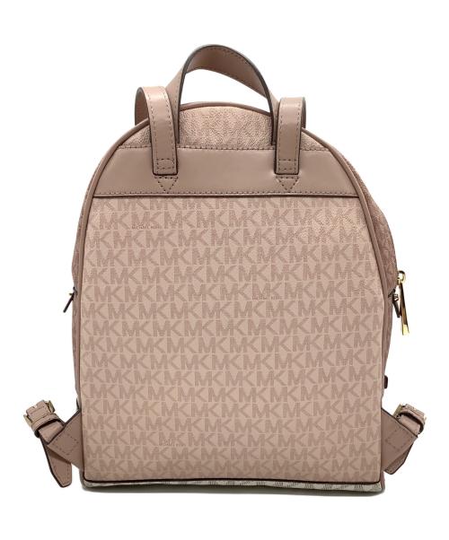 MICHAEL KORS（マイケルコース）MICHAEL KORS (マイケルコース) MKシグネチャー リュックサック デイバッグ ロゴ総柄　0S0GEZB2V ピンク×ホワイトの古着・服飾アイテム