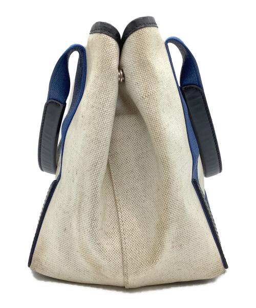 BALENCIAGA（バレンシアガ）BALENCIAGA (バレンシアガ) トートバッグ　BALENCIAGA（バレンシアガ）　339933　ネイビーカバス ネイビーカバス S　9773・F・00213 ブルー×ベージュの古着・服飾アイテム