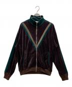 FILL THE BILLフィルザビル）の古着「ベロア トラックジャケット　FILL THE BILL　（フィルザビル）ftb-17aw-19」｜ブラウン