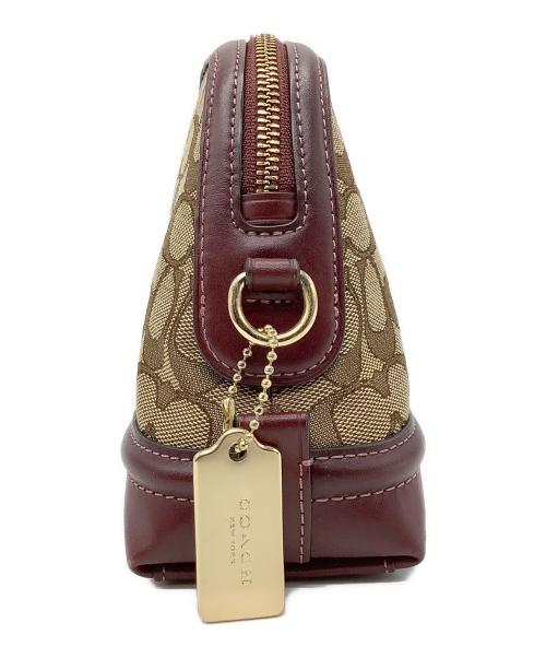 COACH（コーチ）COACH (コーチ) シグネチャー　イヴィ クロスボディ　F38113 ベージュ・ボルドーの古着・服飾アイテム