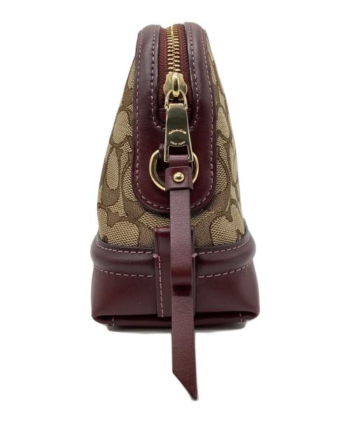 COACH（コーチ）COACH (コーチ) シグネチャー　イヴィ クロスボディ　F38113 ベージュ・ボルドーの古着・服飾アイテム