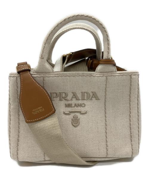 PRADA（プラダ）PRADA (プラダ) ジャルディニエールリネンブレンドコットンキャンバス アイボリーの古着・服飾アイテム