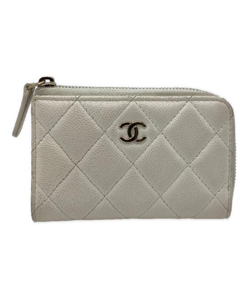 CHANEL（シャネル）CHANEL (シャネル) クラシック ジップコインケース　	マトラッセ アイボリーの古着・服飾アイテム