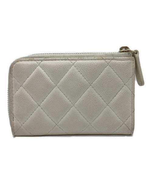 CHANEL（シャネル）CHANEL (シャネル) クラシック ジップコインケース　	マトラッセ アイボリーの古着・服飾アイテム