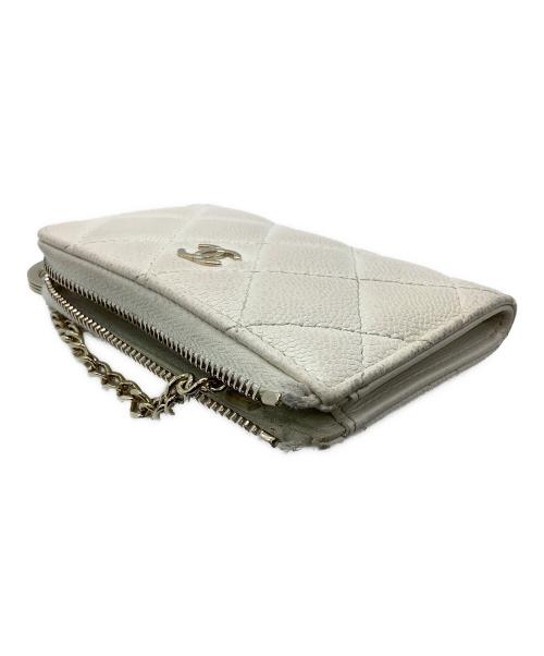 CHANEL（シャネル）CHANEL (シャネル) クラシック ジップコインケース　	マトラッセ アイボリーの古着・服飾アイテム