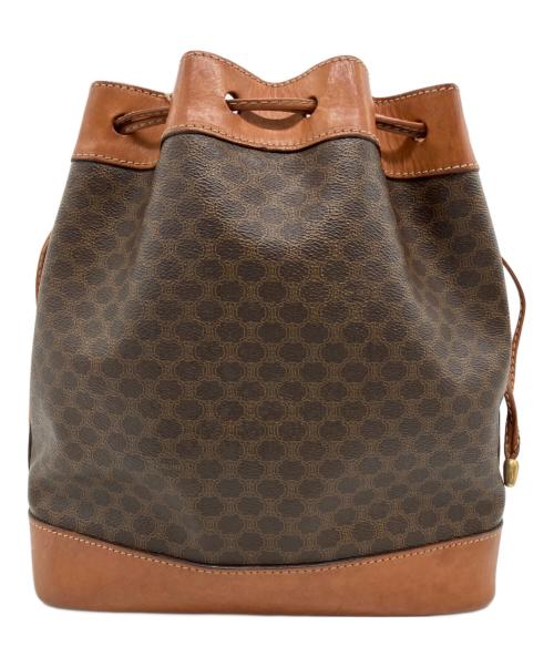 CELINE（セリーヌ）CELINE (セリーヌ) 巾着ショルダーバッグ　M08 ブラウンの古着・服飾アイテム