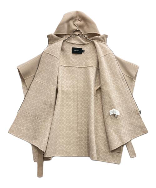 COACH（コーチ）COACH (コーチ) ダブルフェイスケープコート　COACH　（コーチ）CK041 ベージュ サイズ:XSの古着・服飾アイテム