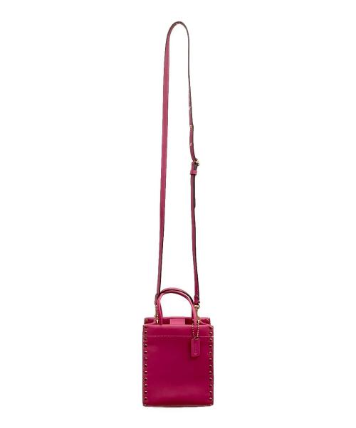 COACH（コーチ）COACH (コーチ) ミニカシントートークリスタルリベット　ce729 ピンクの古着・服飾アイテム