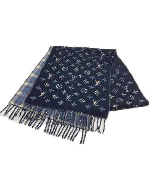 LOUIS VUITTON（ルイ ヴィトン）LOUIS VUITTON (ルイ ヴィトン) エシャルプ・モノグラムグラディエントタータン ネイビーの古着・服飾アイテム