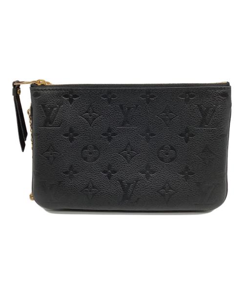 LOUIS VUITTON（ルイ ヴィトン）LOUIS VUITTON (ルイ ヴィトン) モノグラム・アンプラント ポシェット・ドゥーブル ジップ／MONOGRAM EMPREINTE POCHETTE DOUBLE ZIP ブラックの古着・服飾アイテム