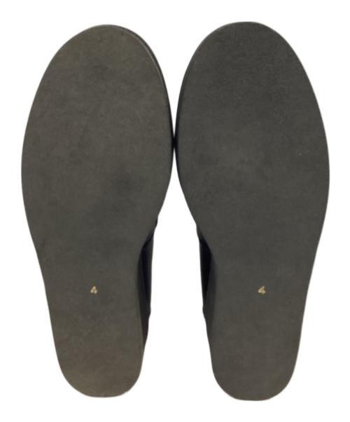 Y's（ワイズ）Y's (ワイズ) レザープラットフォームスリッポンシューズ ブラック サイズ:4の古着・服飾アイテム