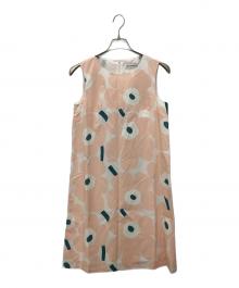 marimekko（マリメッコ）の古着「ノースリーブワンピース」｜ピンク×ホワイト