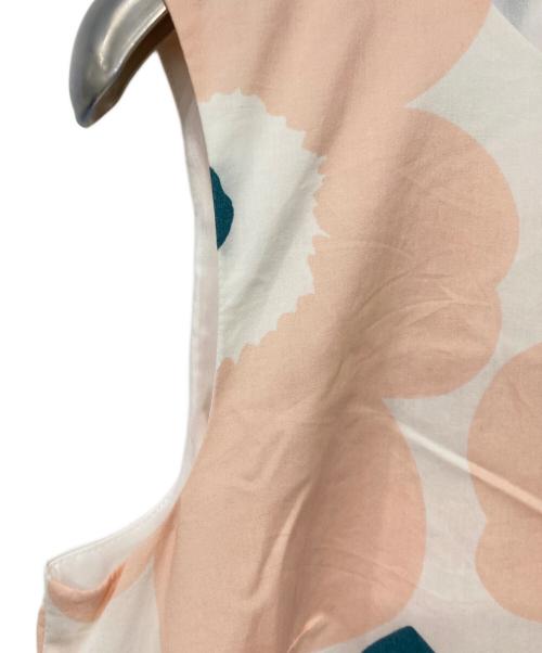 marimekko（マリメッコ）marimekko (マリメッコ) ノースリーブワンピース ピンク×ホワイト サイズ:34 未使用品の古着・服飾アイテム