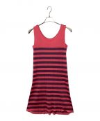 PLEATS PLEASEプリーツプリーズ）の古着「プリーツノースリーブワンピース」｜ピンク×ブラック