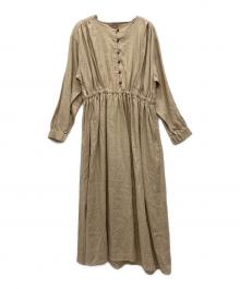 Samansa Mos2（サマンサモスモス）の古着「バックリボンウエストギャザーワンピース」｜ブラウン