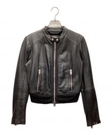 DIESEL（ディーゼル）の古着「シングルライダースジャケット」｜ブラック