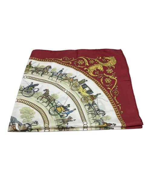 HERMES（エルメス）HERMES (エルメス) シルクスカーフ　カレ90　ロンシャンへの散歩 レッドの古着・服飾アイテム